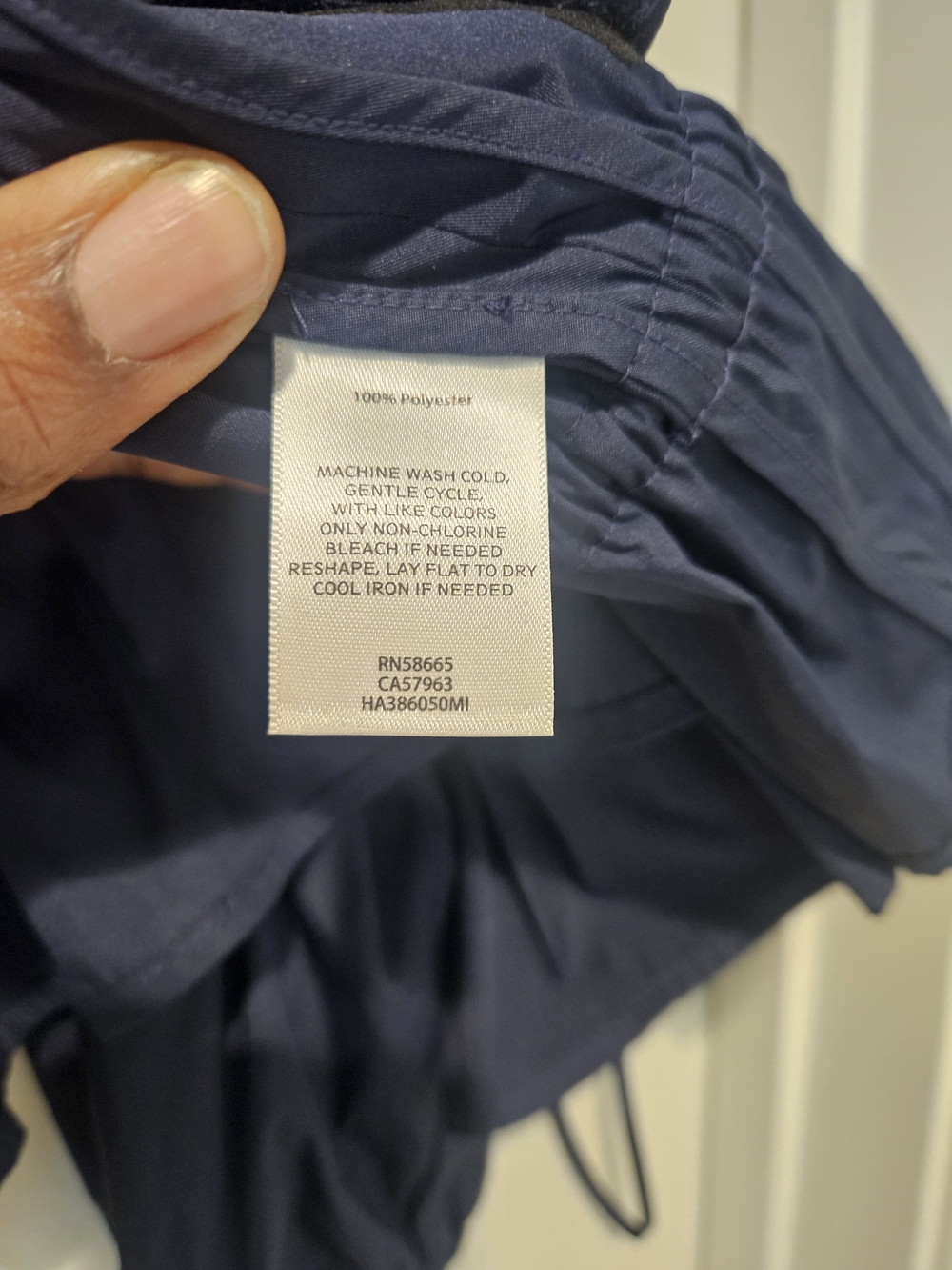 Halogen Navy Drawstring Peplum Zip Front Jacket # 920 - Picture 3 of 4